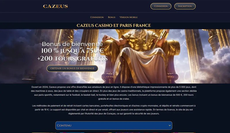 Découvrez le Casino Cazeus, l’Expérience de Jeu en Ligne la Plus Populaire en France